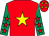 Red, yellow star, emerald green sleeves, red stars, red cap, yellow stars