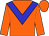 Orange body, big-blue chevron, orange arms, orange cap