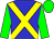 blue, yellow cross sashes, green arms, green cap