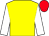 Yellow, white sleeves, red cap