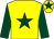 Yellow, dark green star, sleeves and star on cap