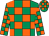 Emerald green and orange check