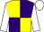 Yellow and purple (quartered), white sleeves and cap