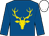 ROYAL BLUE, gold stag's head, white cap