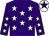 Purple, white stars, white cap, purple star