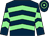 Dark blue, light green chevrons, hooped cap