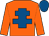 orange, royal blue cross of lorraine and cap