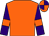 Orange, purple sleeves, orange armlets, orange and purple quartered cap