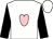 WHITE, pink heart, black sleeves, pink hoop, white cap,