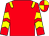 Red, yellow epaulets, chevrons on sleeves, quartered cap