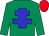 Emerald green, blue cross of lorraine, red cap