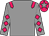 Grey body, rose epaulettes, grey arms, rose diamonds, rose cap, grey star