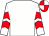 White, red chevrons on sleeves, quartered cap