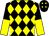 Black and yellow diamonds, halved sleeves