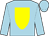 light blue, yellow shield