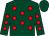 Dark green, red spots, dark green cap