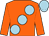 Orange, large light blue spots, light blue cap