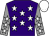 Purple, white stars, grey sleeves, white stars and cap