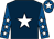 Dark blue, white star, royal blue sleeves, white stars, royal blue cap, white star