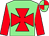 Light green, red maltese cross and sleeves, quartered cap