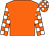 Orange, orange and white checked sleeves and cap