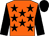 Orange, black stars, sleeves and cap