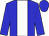 Blue, white square, blue sleeves and cap