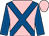 Pink, royal blue cross belts & sleeves