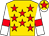 Gold, red stars, white sleeves, red armbands, gold cap, red star, white peak