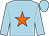 light blue, Orange star, Light blue cap