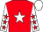 Red, white star, white sleeves, red stars, white cap