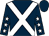 dark blue, white cross belts, white stars on sleeves