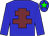 Big-blue body, garnet cross of lorraine, big-blue arms, big-blue cap, big-green star