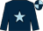 dark blue, light blue star, quartered cap