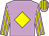 lilac, yellow diamond, striped sleeves and cap