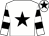 White, black star, hooped sleeves, black star on cap