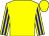 yellow, blue stripes on sleeves, yellow cap