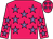 Rose body, mauve stars, rose arms, mauve stars, rose cap, mauve stars