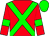 Red body, green saint's cross andre, red arms, green armlets, green cap