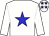 White body, blue star, white arms, white cap, blue stars