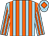 Light blue and orange stripes, light blue cap, orange diamond