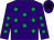 Purple, emerald green spots, purple cap, black star