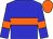 Big-blue body, orange hoop, big-blue arms, orange armlets, orange cap