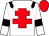 White, red cross of lorraine, black epaulets, white sleeves, black armlets, red cap