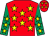 Red, Yellow stars, Emerald Green sleeves, Yellow stars, Red cap, Yellow stars