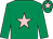 Emerald green, pink star, pink star on cap