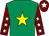 Emerald green, yellow star, maroon sleeves, white stars, maroon cap, white star