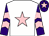 White, pink star, purple sleeves, pink chevrons, purple cap, pink star