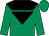 EMERALD GREEN, black inverted triangle, black yoke