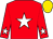 Red, white star, white star on sleeves, gold cap